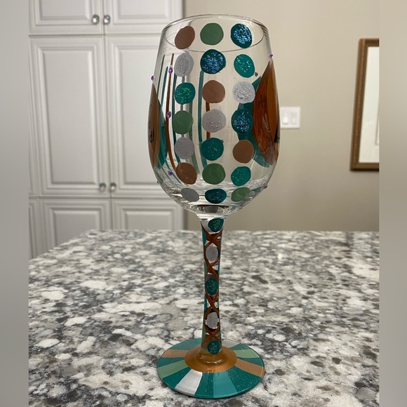 EUC Decorated 40th BIRTHDAY WINE GLASS BY DESIGNS BY LOLITA -USED ONCE - Picture 9 of 11